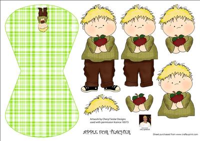 Apple for Teacher Wobble Card
