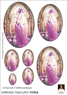 Rasberry Deco Lady Ovals
