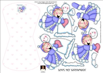 Love My Snowman -wobble Card