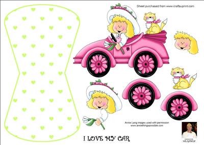 I Love My Car -wobble Card