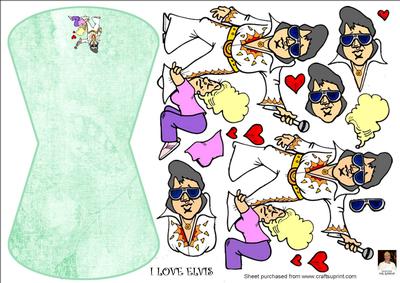 I Love Elvis-wobble Card