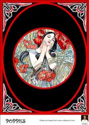 A4 Poppies-art-deco