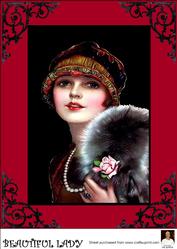 A4 Beautiful Lady -art-deco