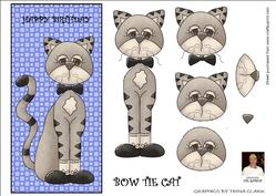 Bow Tie Cat -dl Card