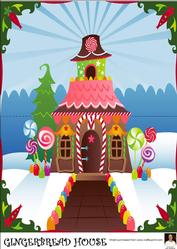 A4 Gingerbread House-over the Edge Card