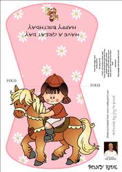A4 Pony Ride-over the Edge Wobble Card