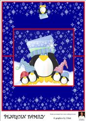 Penguin Family- A4 Over the Edge Card