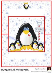 Penguins at North Pole - A4 Over the Edge Card