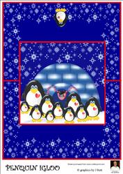 Penguins Igloo - A4 Over the Edge Card