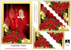 Christmas Birds -scallop Corner Stacker Card