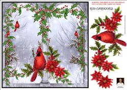 Red Cardinals-8x8 Card