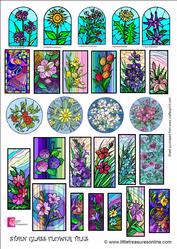 Stain Glass Flower Tiles