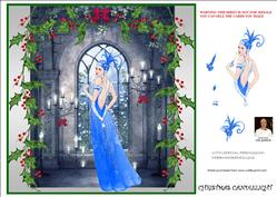 Christmas Candlelight-art-deco -8x8 Card