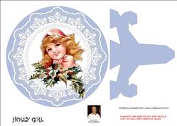 Holly Girl-plate Card