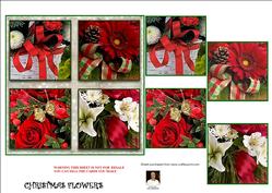 Christmas Flowers-6x6 Patchwork Card
