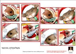 Mouse Christmas - 6x6 Patchwork Card