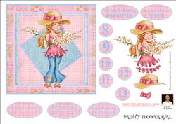 Pretty Flower Girl==6x6 Card