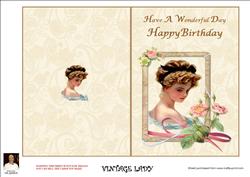 Vintage Lady Cut N Fold 5x7 Card