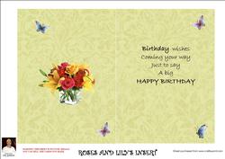 Roses and Lily's-insert Cut N Fold 5x7 Card