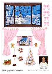Pink Christmas Window