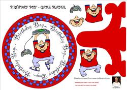Birthday Boy Game Player - Plate Card