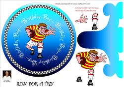Run for a Try- Plate Card