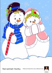 A4 Two Snowy People Christmas