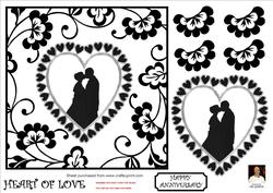 Heart of Love === 7x7 Monochrome Card Topper
