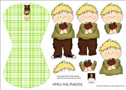 Apple for Teacher Wobble Card