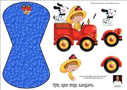The Red Fire Engine -wobble Card