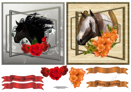 Horses 3D Triple Frame Toppers