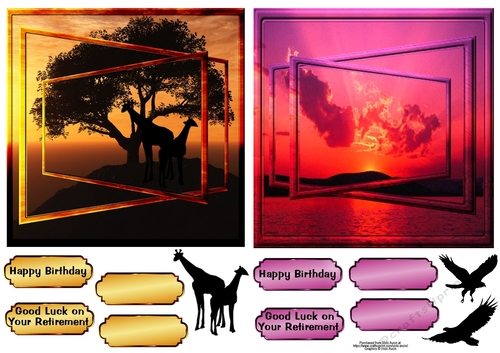 Sunsets 3D Triple Frame Toppers