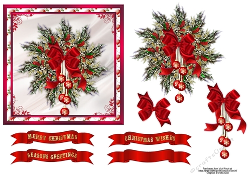 Australian Floral Wreath Christmas Card #2