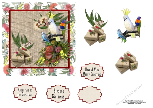 Australian Florals Christmas Card 