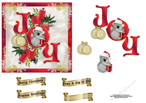 Australian Koala Joy Christmas Card 