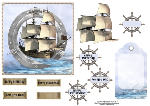 Ship on the Seas  Birthday or Retirement