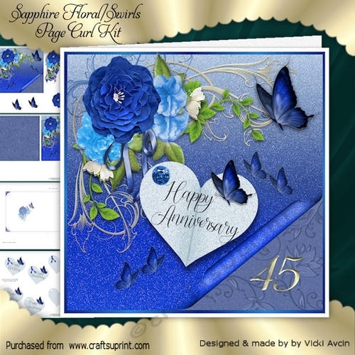 Sapphire Floral & Swirl Page Curl Kit