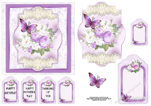 Purple Vintage Style Floral
