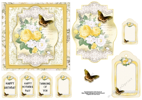 Yellow Vintage Style Floral