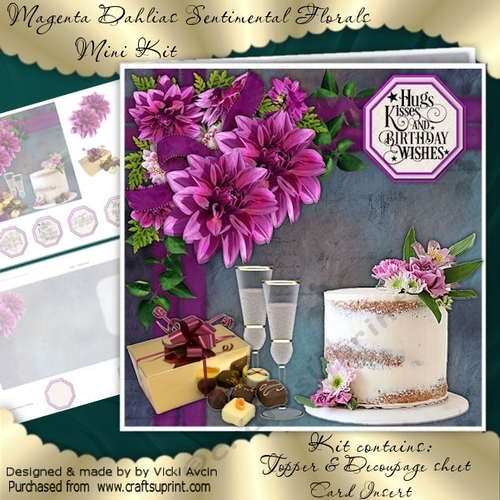 Magenta Dahlia  Sentimental Floral