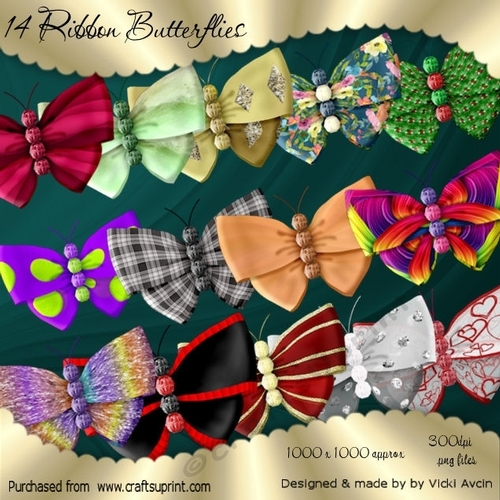 14 Ribbon Butterflies