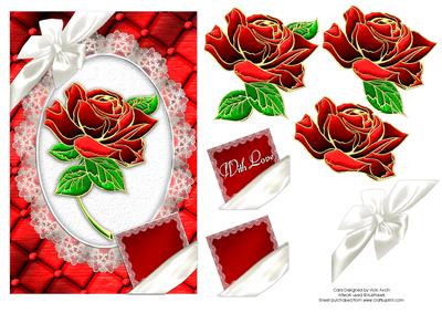 Red Satin Birthday or Love Card