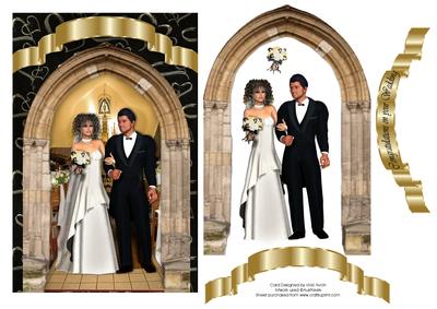 Ivory and Black Wedding Card