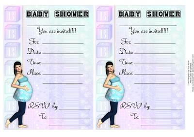 Blue Baby Shower Invitations