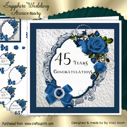 Sapphire/45th/65th Wedding Anniversary