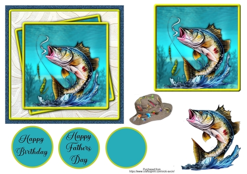 Big Fish Birthday or Fathers Day No 4