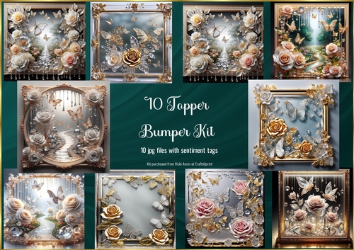 10 Rose and Crystal Topper Kit
