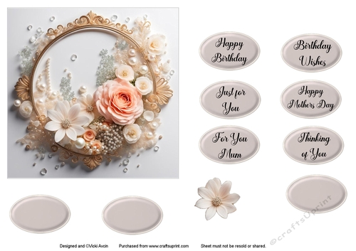 Apricot\ Rose Circle Bouquet