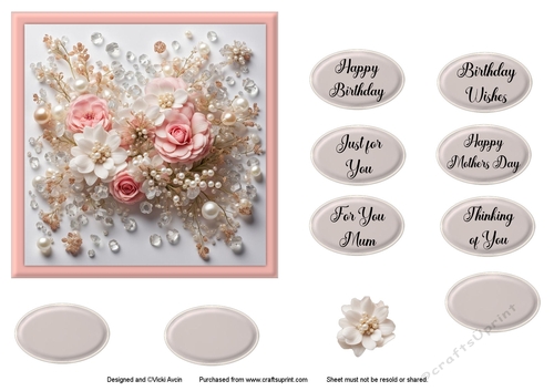 Roses and Pearls Bouquet