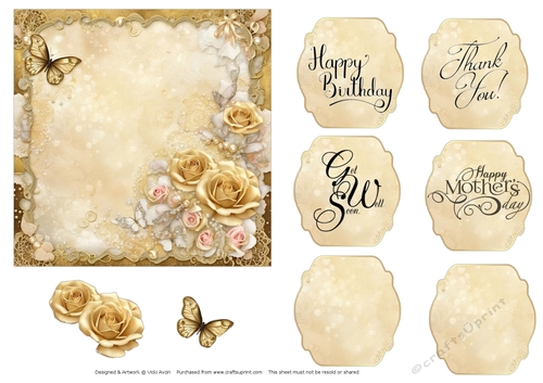 Cream with Cream Roses Journal Style